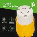 2 x PLUGTUL NEMA L6-30C Locking Connector, Generator Twist Lock Adapter Female Connector, 30 Amp, 250 Volt, Industrial Grade, ETL Listed