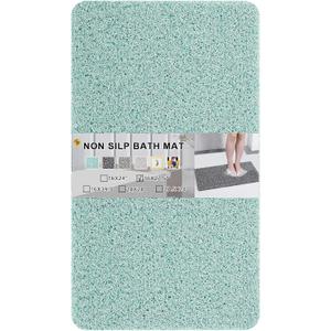 Non Slip Bathtub Mat, Anti Slip Bath Mat 0.6" Extra Thick, Quick Dry Bath Tub Anti Slip Shower Mat, Loofah Non-Slip Bath Mat for Tub Bathroom Pool Kitchen Entryway Home Hotel(Blue 16x27)
