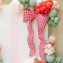 She's Ready to Pop Baby Shower Decorations 80"x 37" Giant Bow Red and White Gingham Party Decor She's About to Pop Decor Birthday That's Amore Bridal Shower Bachelorette Party Supplies