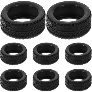 8pcs 1:64 Scale Rc Car Rubber Tire, Replacement Tires for Miniature Cars, Easy to Install, Black, 0.43 * 0.43 * 0.19inch, for DIY Model Car Accessories
