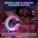 Mini Wireless Speaker with Atmosphere Light, Wireless Charging, Alarm Clock and Bedside Lamp White
