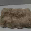 Pack of 2 Thick Plush Throw Pillow Covers Fluffy Wave Faux Fur Decorative Cushion Covers Soft Wool Pillowcase for Sofa Couch Livingroom 12x20 Inch Taupe