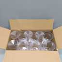 Ciaell 12 PCS Plastic Ribbed Glasses - 10 OZ Plastic Square Glasses with Stem - Disposable Champagne Cups for Parties & Weddings & Party & Christmas Gift & New Year (Clear)