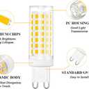 G9 LED Bulb, 6W G9 LED Bulb Dimmable, G9 Halogen Bulb 60 Watt Equivalent, Warm White 3000K G9 Bulb 550 Lumen,6-Pack