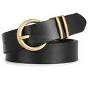 WHIPPY Women Leather Belt Fashion Design belt Gold Buckle Ladies Belt for Jeans Pants Dresses, Size: S: Fit Waist Size 25-30 Inches