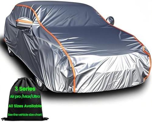 ANITANT Outdoor Wagon Cover Waterproof All Weather Rain UV Protection Heavy Duty Car Covers for Automobiles Full Exterior Cover Fit Wagon 178" to 191" Bright Silver(Ultra)
