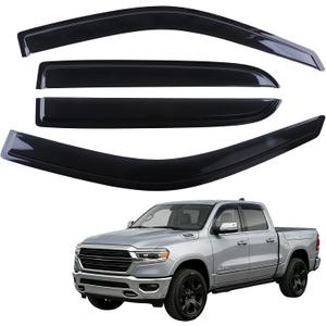 in-Channel Rain Guards for Dodge Ram 1500 Crew Cab 2019-2025