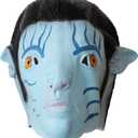 Carnavalife Blue Alien Avatar Latex Mask Jake with Braids and Ears, Sci-Fi Costume for Sully Adults, Halloween & Cosplay