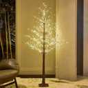 Pre Lit Brown Tree 6FT 690 Fairy Lights Plug in,Twig Tree with Lights for Indoor Outdoor Home Room Party Christmas Decoration