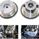 FZJDSD Intake & Exhaust Camshaft Phaser Adjuster Actuator CVVT Gear Compatible with Hyundai Elantra Tucson Sonata 2014-2021 Compatible with Kia Forte Soul Optima 2014-2020# 24350-2E200 24370-2E200