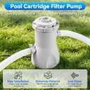 WAVIO 800 GPH Cartridge Filter Pump for Above Ground Pool, Energy Efficient Pool Filter Water Circulation for Improved Water Clarity, Easy Installation and Clean Gray