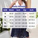 Women's Summer Elastic High Waist A-Line Vintage Embroidery Lace Tiered 2026 Casual Vacation Boho Midi Skirts (S)