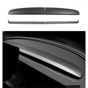 4PCS Dashboard Cover Wrap and Front Air Condition Vent Cover for 2024~2026 Model 3 Highland and 2025~2026 Model Y Juniper, Interior Decoration Accessories (Matte Carbon Fiber Pattern)
