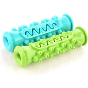 Guardians Dog Chew Toys for Aggressive Chewers, Dog Toothbrush Care Cleaning Stick, Puppy Toothing Chew Toy for Small Middle Pets (Blue+Green)