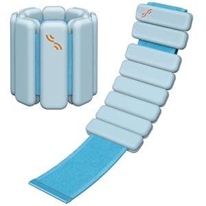 Sportneer Wrist Weights - 1 Pair (1 lb/ 2 lb Each) | Adjustable Wearable Weights Silicone Wrist Bangles for Women | Yoga, Dance, Barre, Pilates, Zumba, Swimming, Cardio, Aerobics, Gym (Blue Aura, 2 LBS x 2)