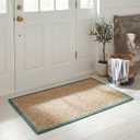 SAFAVIEH Area Rug 2x3 - Natural Fiber Collection - Natural & Light Blue, Seagrass, Basketweave Pattern with Border (NF114M)