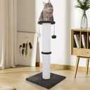 Cat Scratching Post 34 Inches Heavy Duty and Thicker Cat Scratching Post Sisal Rope with Hanging Ball and Mice Scratching Post for Indoor Cats and Adult(Black)