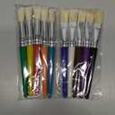 Craft Brushes, Bristle Material Aluminum Tube Interface Easy Flat Paint Brush 5 Flat Brushes and 5 Barrel Brushes