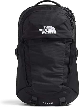 The North Face Recon Everyday Laptop Backpack - Daypack, Water Repellent, Laptop Sleeve, 2 Water Bottle Pockets, TNF Black/TNF Black-NPF, One Size, 30L