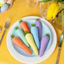 Gemscream 72 Pcs 5 Inch Easter DIY Foam Carrot Unfinished Kits White Simulated Polystyrene Craft Bulk Carrot DIY Spring Paint Your Own with Artificial Grass for Easter Kitchen Party Basket Decor