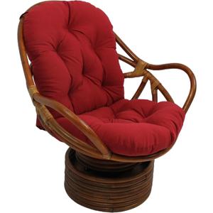 Blazing Needles Solid Twill Swivel Rocker Chair Cushion, 48 inch x 24 inch , Ruby Red, 1 Count (Pack of 1)