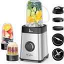 Sangcon Blenders for Kitchen - Smoothie Blender Combo for Kitchen, Personal Blender for Shakes and Smoothies, Drinks, Sauces, Grinding, 17oz Cup with To-Go Lid (3 Cups & 2 Blades)