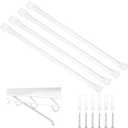 4 Set 16 Inch Support Brackets for Wire Shelving Wire Bracket Shelf Set Closet Shelf Brackets with Anchors and Pins for Installation Wardrobe Wall Shelving Support Closet