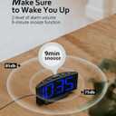 GOLOZA Upgraded Digital Alarm Clock for Bedrooms, Digital Clock with Customizable Night Mode, 5 Levels Brightness+Off, 2 Volume, 3 Alarm Tones, Snooze, USB Charging Port, Power-Off Memory, 12/24H/DST