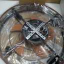 VOLISUN Farmhouse Caged Ceiling Fans with Lights Flush Mount, 23.6'' Rustic Low Profile Ceiling Fan with Light and Remote, Bladeless Fandelier Ceiling Fans with Lights for Kitchen, Bedroom(Wood)