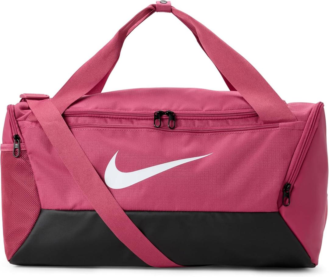 Nike Unisex Adult Gameday Brasilia 9.5 Training Duffel Bag (25L, 41L, 60L, or 95L) | Mens and Womens (Small, Sweet Beet/Black/White)