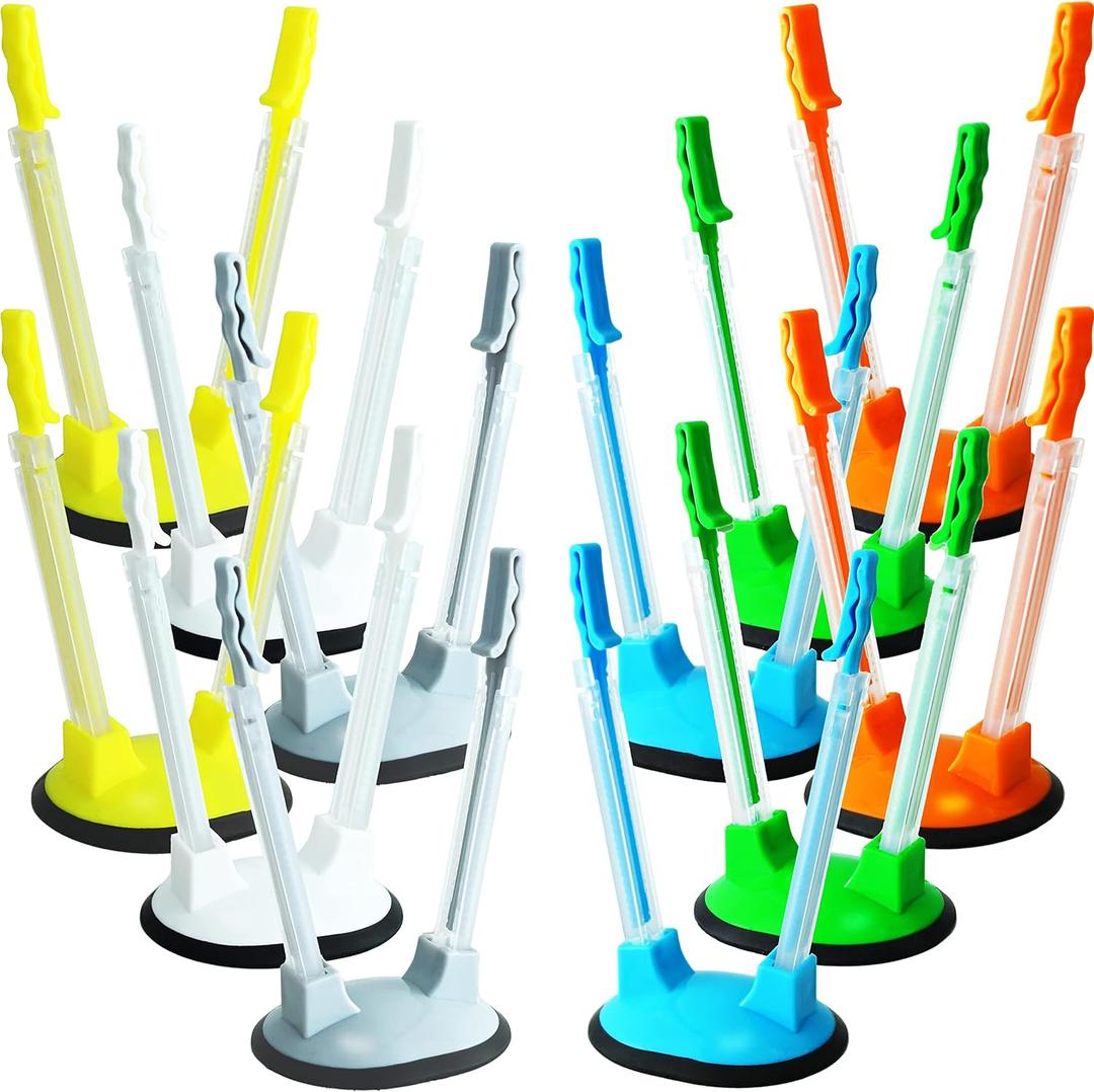 12 Pack Baggy Rack Stand Adjustable Freezer Bag Holder Stand Ziplock Bag Holder for Filling With No Food Spills or Kitchen Mess (Multicolor) (green, yellow, orange, blue, white and grey)