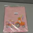 Girls Shirts Hop Into Easter Cotton Bunny Tractor T-Shirts Rabbit Eggs Carrots Casual Short Sleeve Tee Size 6-7 Pink