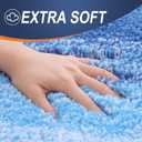 OLANLY Bathroom Rug Set 2 Piece, Soft Absorbent Microfiber Bath Mats and U-Shaped Contour Toilet Rug, Non-Slip, Machine Wash Dry, Shaggy Bath Mats for Bathroom (24"x16"+24"x20", Light Royal Blue)