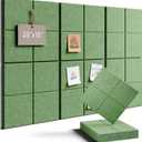 Felt Bulletin Board Tiles -28"x18" Cork Board Alternative for Office Decor, Push Pin Board Wall Organizer 6-Pack - Moss Green