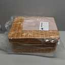 Large Woven Storage Basket with Lid - Handcrafted Wicker Basket for Shelves, Pantry, Office, Nursery Small Medium Large (3-Piece Set) (Light Brown(Waterproof Synthetic Rattan))