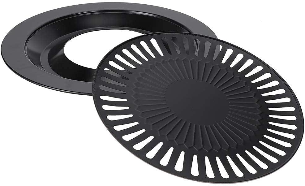Korean Traditional BBQ Grill Pan, Black Nonstick Grill Pan, Smokeless Round Grill Pan Household Barbecue Pan Indoor Iron Barbecue Pan BBQ Roasting Tray Kitchen Utensils Korean Traditional BBQ Grill Pan, Black Nonstick Grill Pan, Smokeless Round Grill Pan Household Barbecue Pan Indoor Iron Barbecue Pan BBQ Roasting Tray Kitchen Utensils
