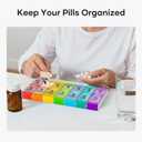 Push Button Weekly Pill Organizer 2 Times a Day, Medicine Pill Organizer, Pill Box Case 7 Day AM PM BPA-Free, Pill Container for Vitamins, Fish Oil, Supplements and Medication