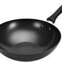 12.5" Carbon Steel Wok Non-Stick, PFAS-Free Coating, Induction-Safe Flat Bottom Stir Fry Pan with Ergonomic Handle