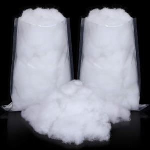 Sumind 2 Bags Fake Snow Decoration Fluffy Artificial Cotton Fiber Fluffy Fake Clouds Soft Blanket for Crafts Mantle Village Christmas Winter Indoor Home Decoration(White)