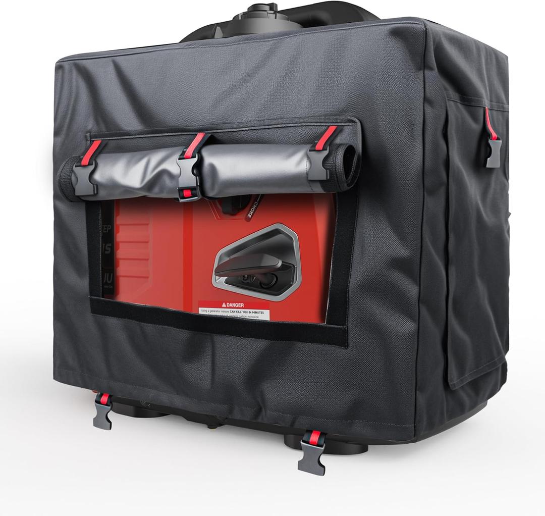 Outdoor Generator Cover While Running Universal Portable Generator Tent for Most Generators Up to 4000W, 21.7 x 13.8x17.4 inches,Can Be Rolled Up and Opened All Around, Black