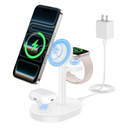 2026 3 in 1 Wireless Charging Station for Apple MagSafe Charger, 15W Fast Mag-Safe Charger Stand for iPhone 17 16 15 14 13 12 Apple Watch AirPods Compatible with MagSafe, White