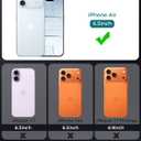 3 x Goton Compatible for iPhone Air Camera Lens Protector 2025, 1-Pack Aluminum Alloy Metal Cover with HD Tempered Glass for iPhone 17 Air, Pro Camera Style, Shatter-Resistant, Scratch-Proof (Blue)