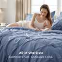 Bedsure Full Comforter Set Slate Blue - , GentleSoft Pintuck Bed Set Gift for Family, Pinch Pleat All Season Comforter with Sheets, Pillowcases & Shams, Bed in a Bag Full Size Bedding Set 7 Pieces
