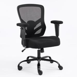YFO Ergonomic Office Chair, Mesh Computer Desk Chair with Adjustable Back Lumbar Support and Armrests, Comfy Executive Rolling Swivel Task Chair for Home Office, Black