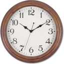14 Inch Wooden Wall Clock, Retro Wood Wall Clocks Battery Operated, Large Silent Sweep Movement Accurate Wall Clock for Living Room Bedroom