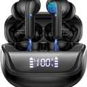 Wireless Earbuds, Bluetooth 5.4 Headphones Deep Bass Stereo, in-Ear Earphones with 4 ENC Mics, 45H Playtime LED Display Mini Charging Case Ear Buds, IP7 Waterproof Wireless Headphones for Android iOS