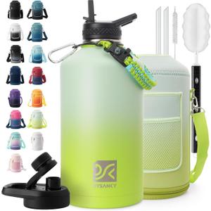 DYSANKY 1 Gallon Insulated Water Bottle | Upgraded Thickened Stainless Steel Metal Portable Sports Large Water Jug for Gym and Hiking with Carrier Bag, Handle Strap | BPA-Free 128 oz