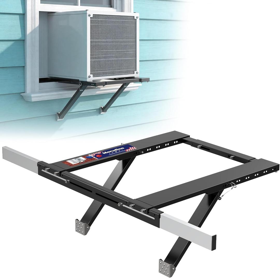 Marudina Extended Window AC Bracket,No-Drill Adjustable,Up to 300lbs | Larger Adjustment Range, Fits Single/Double Hung Windows, Quick Installation & Removal, AC Brackets for 5000-24000 BTU Units
