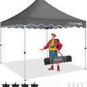 HOTEEL 10×10 Pop Up Canopy, UV 50+ and Waterproof Canopy Tent 10×10, Thickened Frame, Large Space Easy Pop Up Canopy, Outdoor Canopy for Weddings, Beaches, Parties, Patio (Grey)