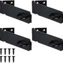 JQK Door Hasp Latch Lock, 5 Inch 304 Stainless Steel Safety Packlock Clasp Thickness 1.9 mm, Matte Black 4 Pack, DL130-PB-P4